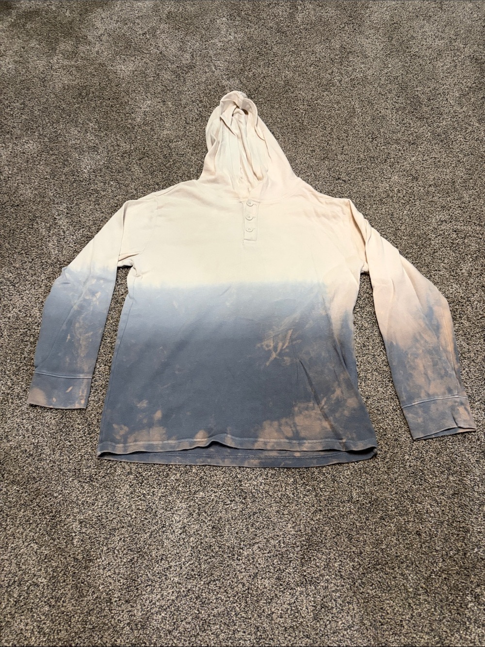 Old Navy Kids Dip-Dye Hooded Pullover - Cream and Blue Size XL 14/16